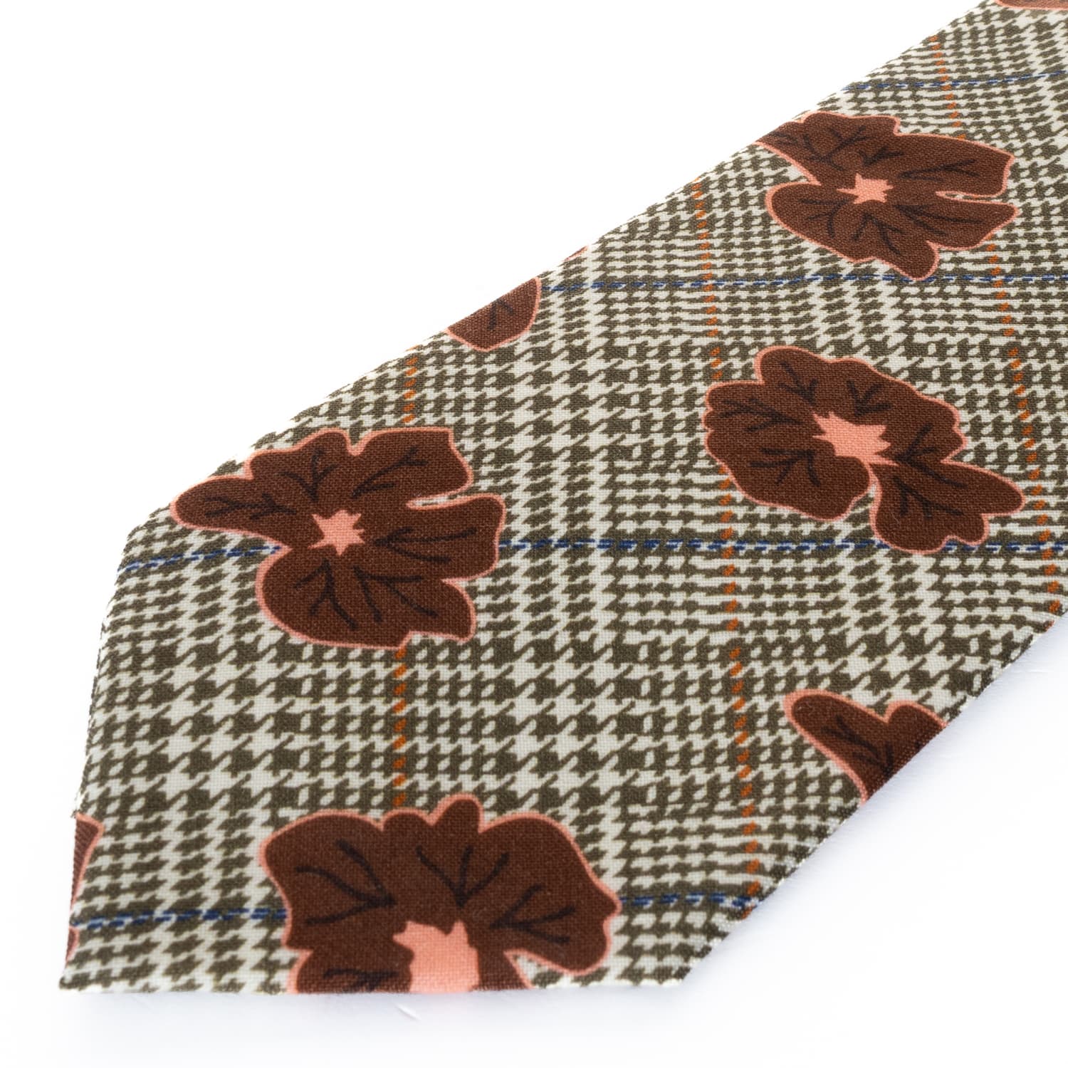Seidenkrawatte Albert Oliv mit Blumenmuster