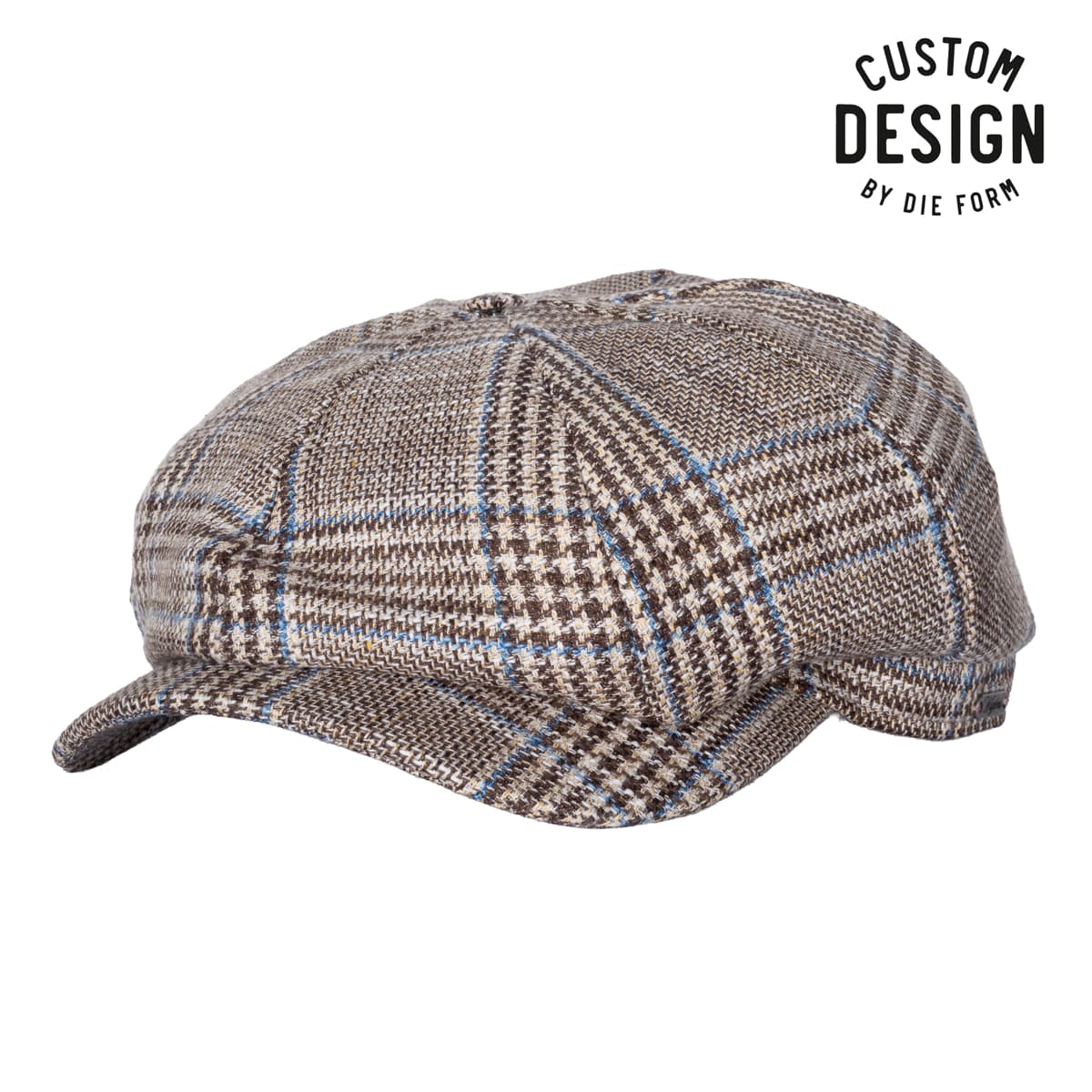 Newsboy Classic Cap Karo Braun-Blau
