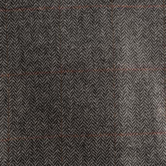 57: Scabal Fischgrat mit Überkaro in 100% Wollflannel