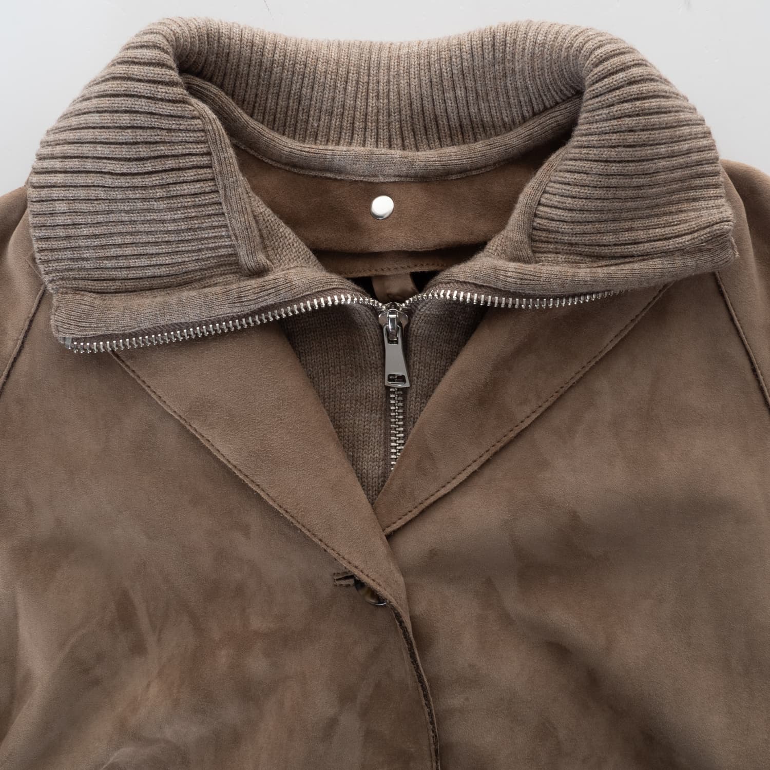 Lederjacke mit herausnehmbarem Strickeinsatz