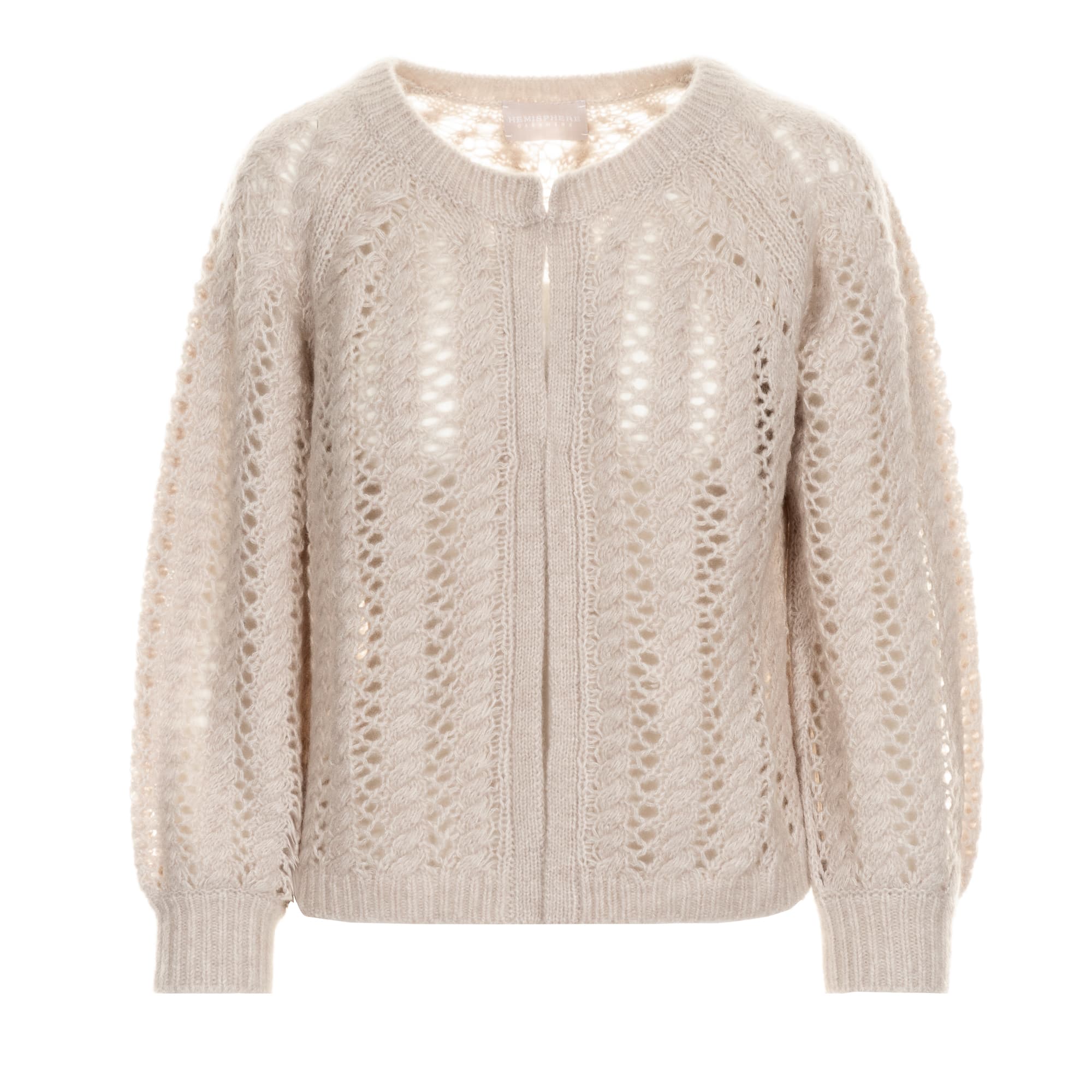 Strickjacke Lochmuster Taupe Strickjacke Lochmuster Taupe