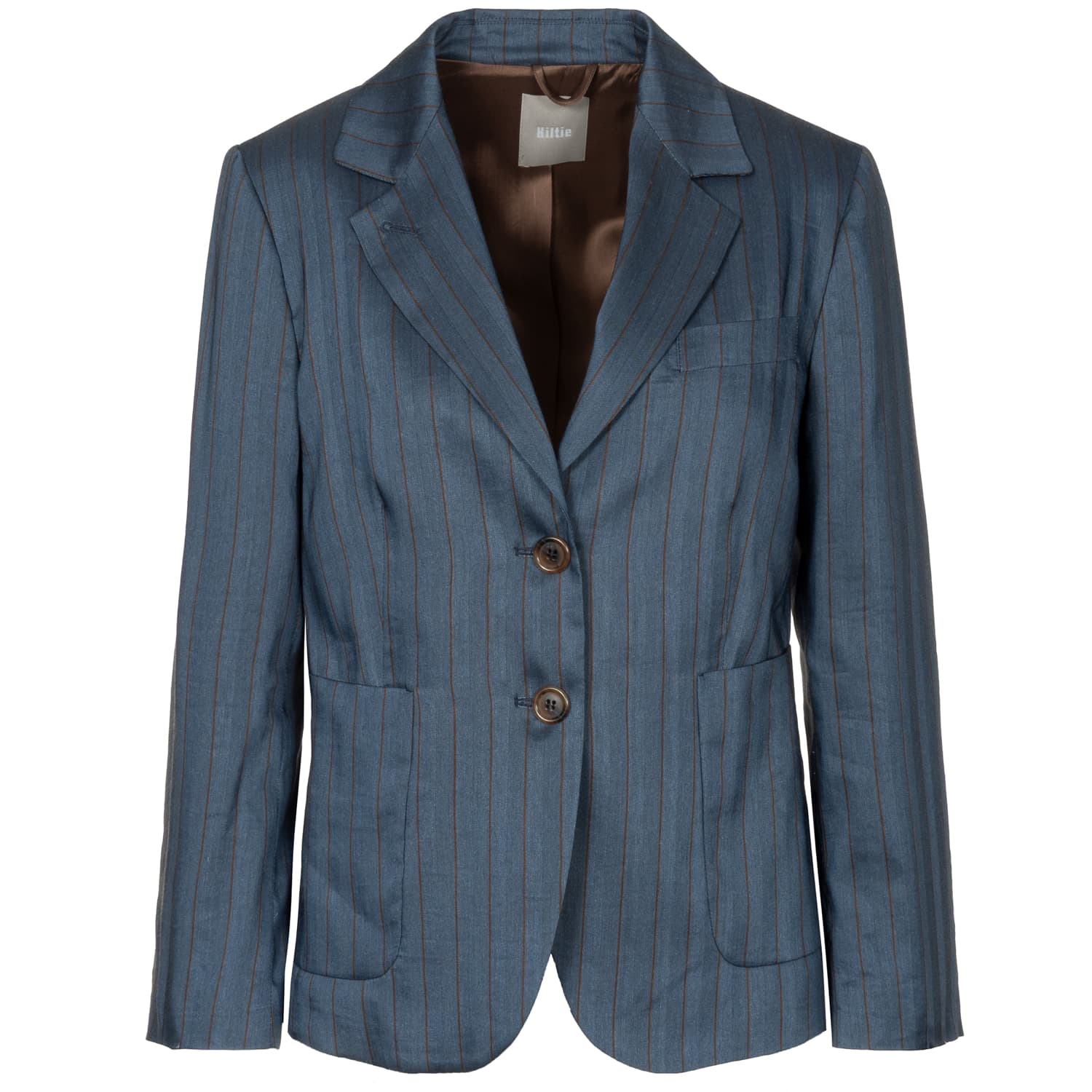 Leinen-Blazer mit Nadelstreifen