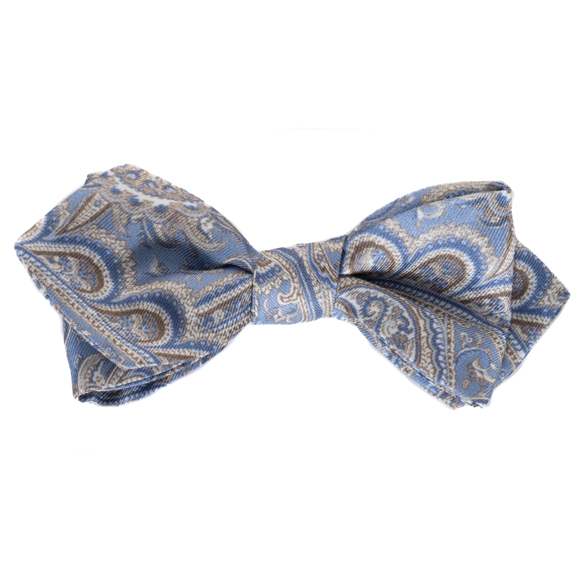 Schleife Seide Hellblau Paisley