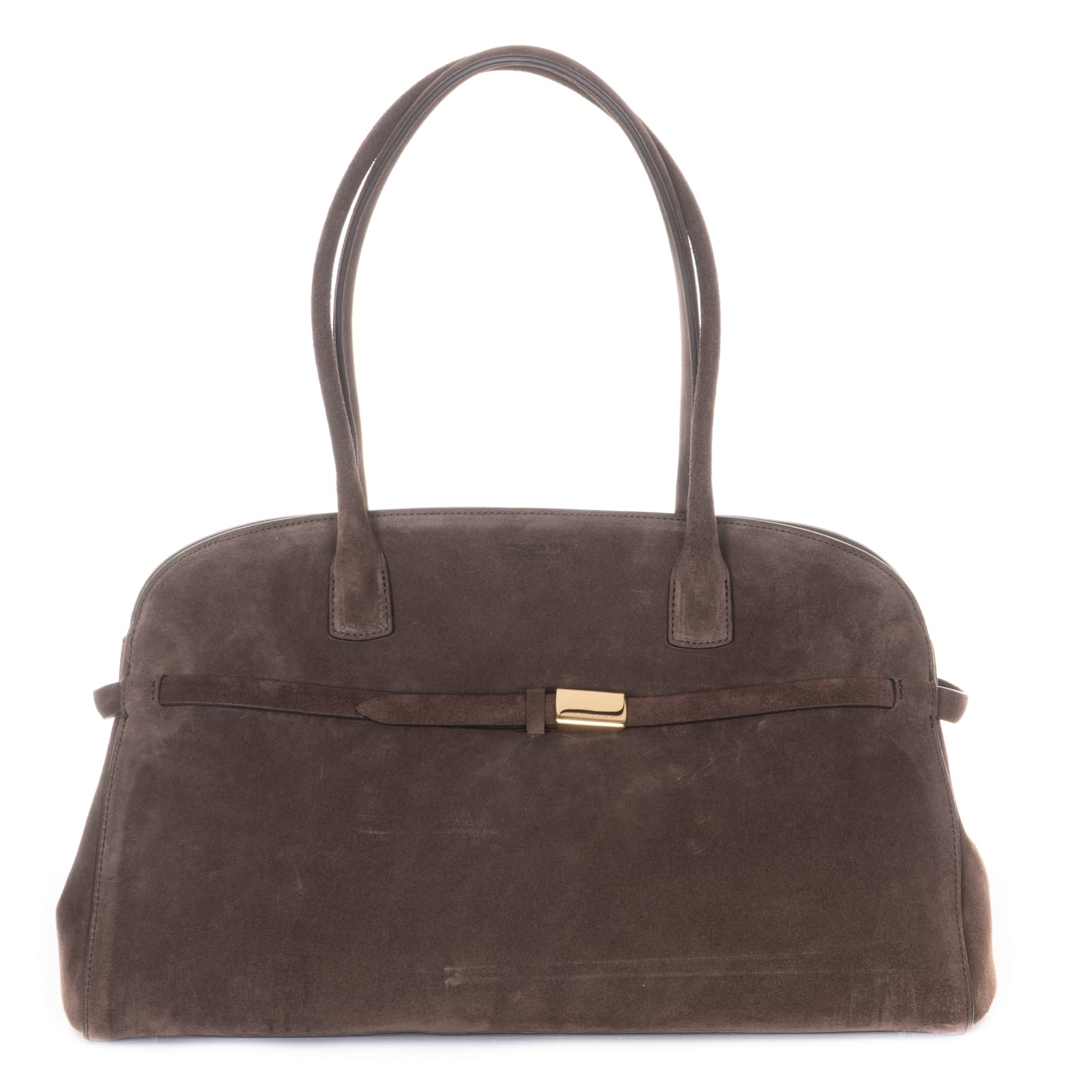 Handtasche aus Veloursleder Braun