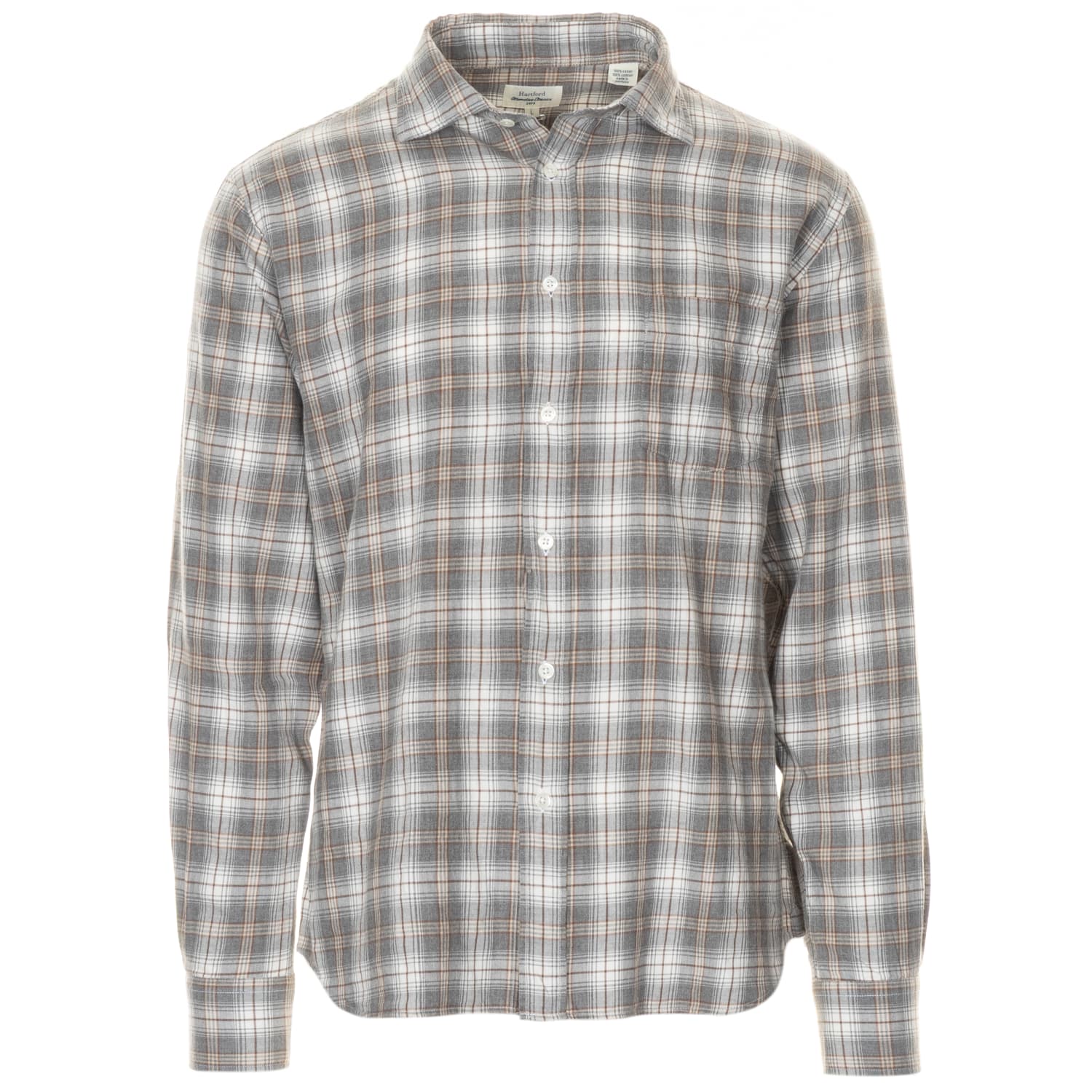 Hemd Paul Tartan Grau-Braun