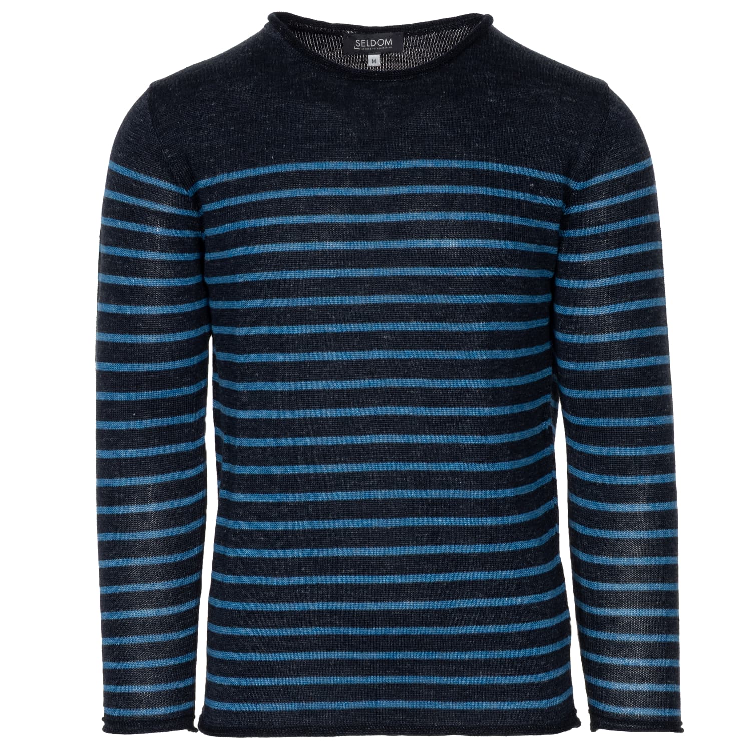 Ringelstrickpullover aus Leinen