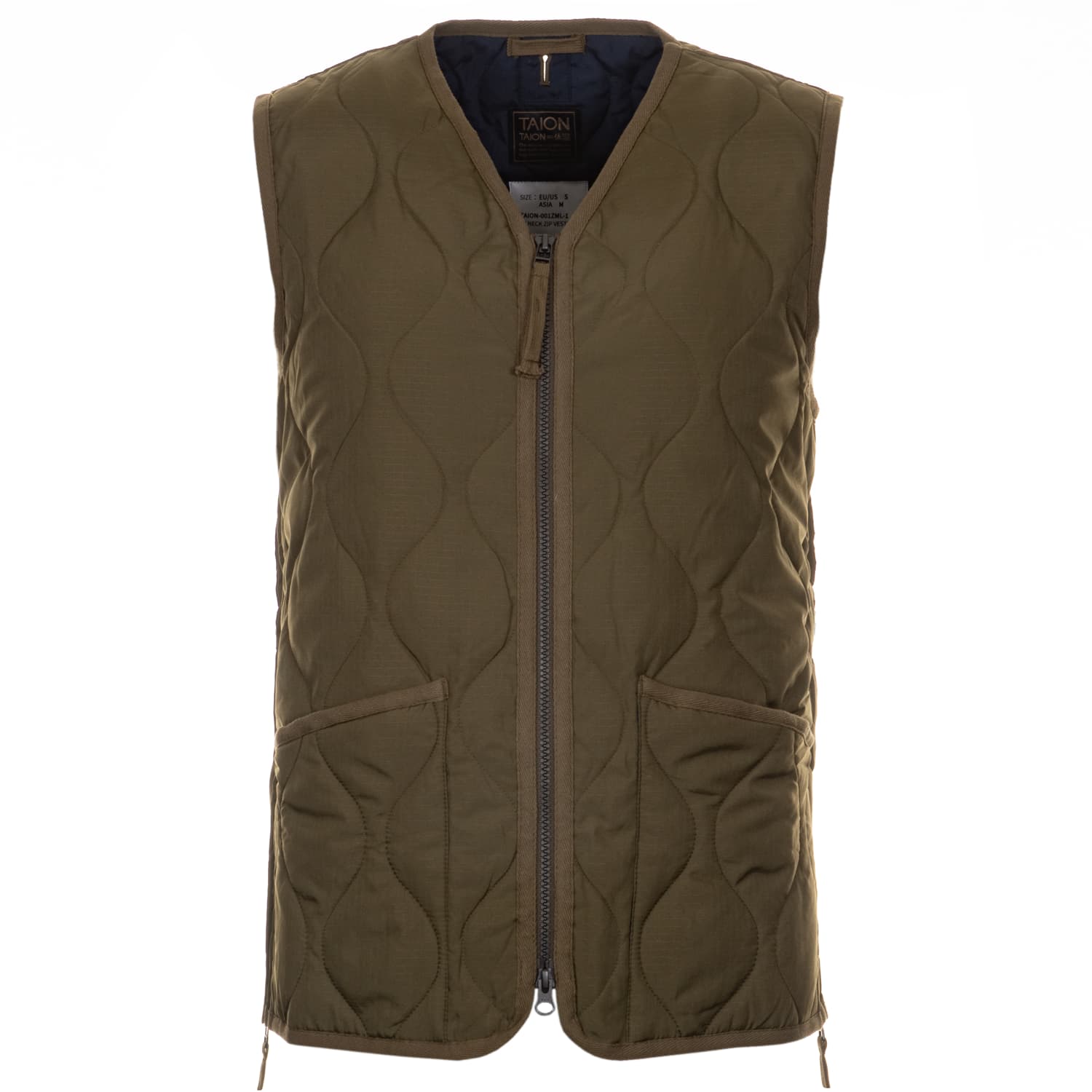Weste Military V-Neck Oliv Taion-military-v-neck-zip-downvest-taion-0001-zml-ripstop-d-olive (4 von 4)