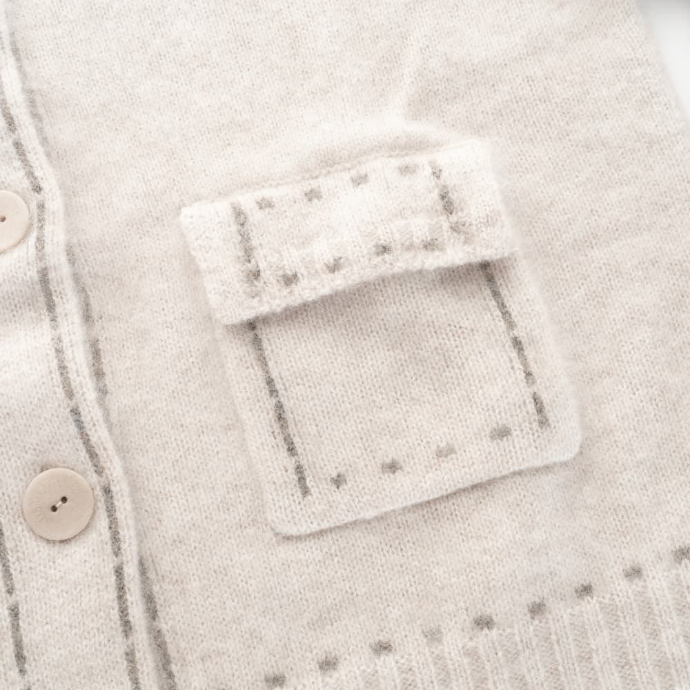 Kaschmir Strickjacke Kontraststeppung