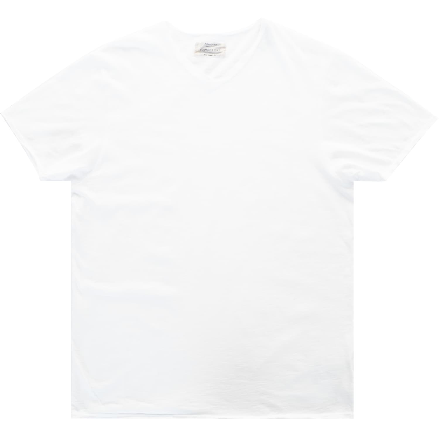 T-Shirt V-Neck mit Rollkante Weiß