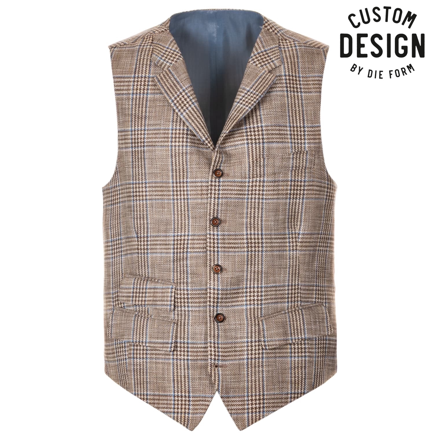 Weste aus Baumwolle Glen Check