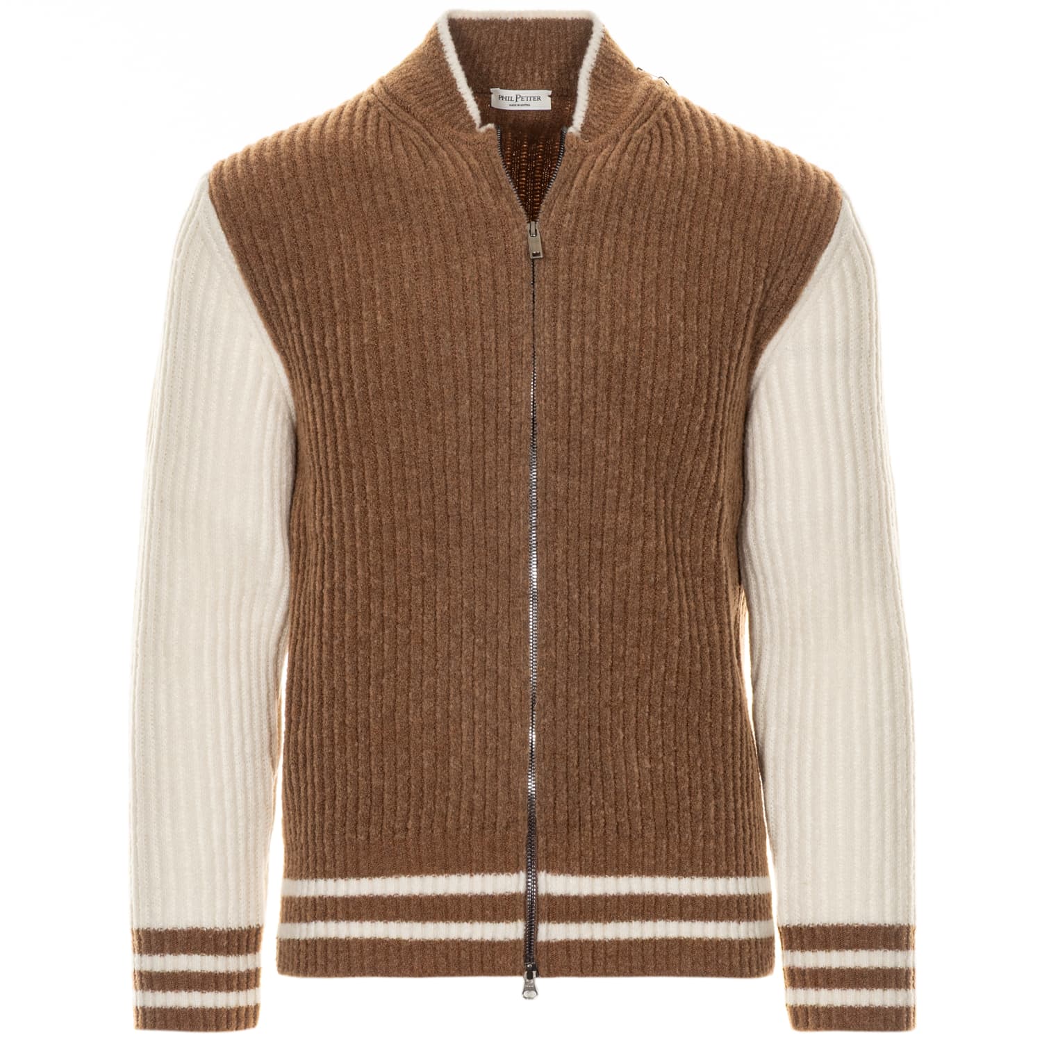 College Strickjacke Merino-Bouclé-Garn