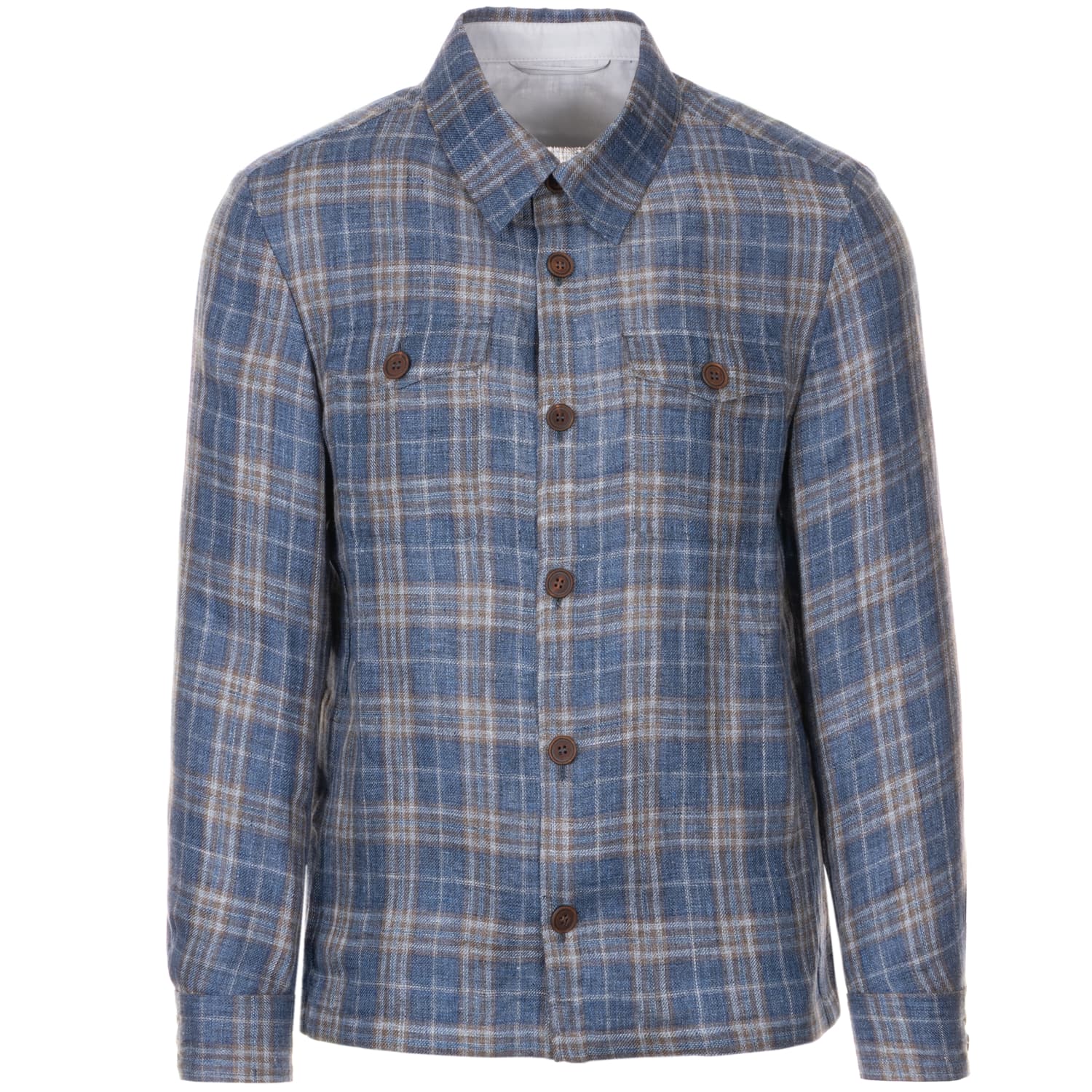 Overshirt Brian Leinen Blau