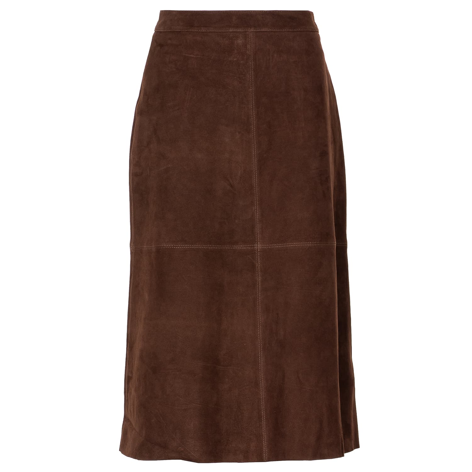 Velourleder Midi Rock Tivou Braun