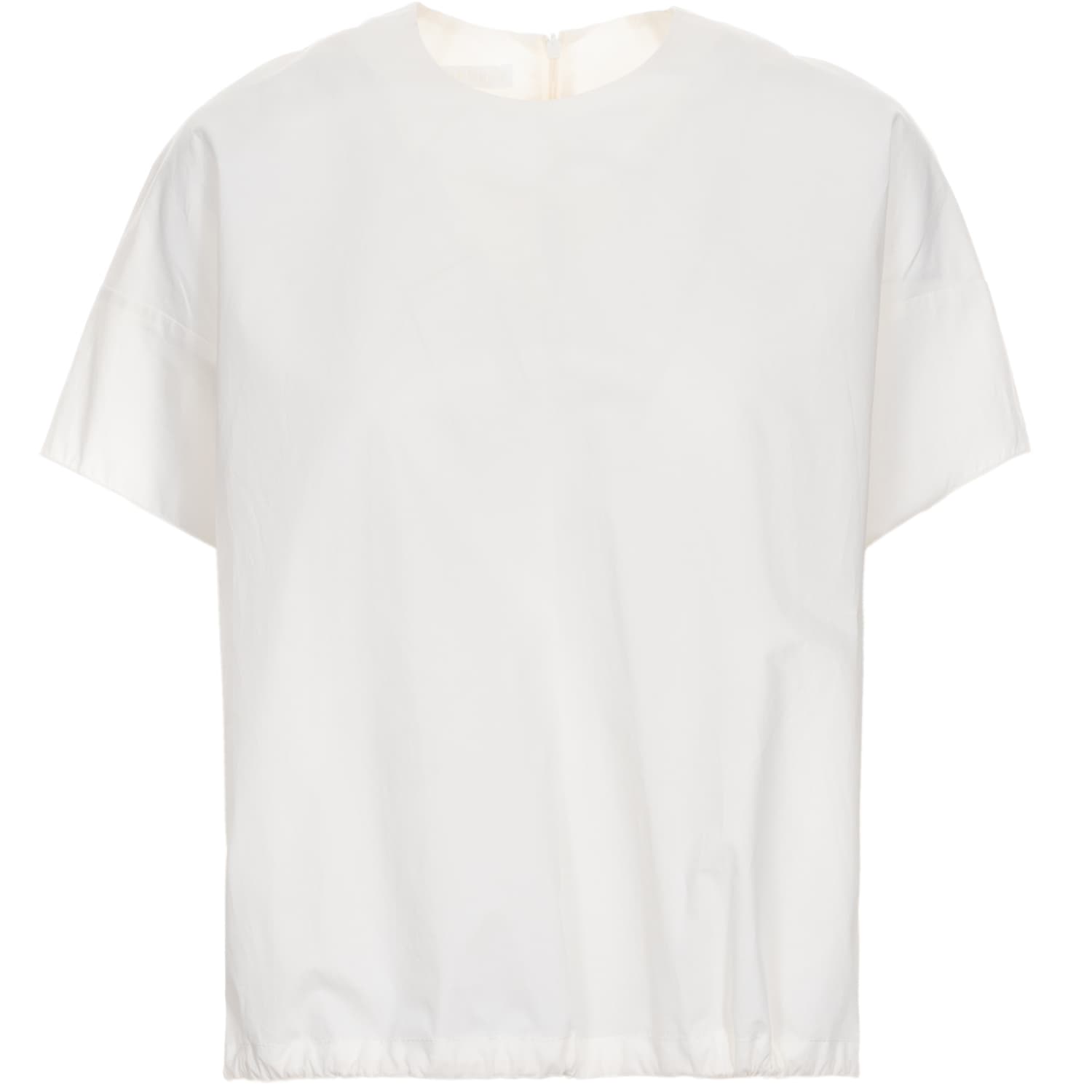 Baumwollbluse Weiß Relaxed Fit 