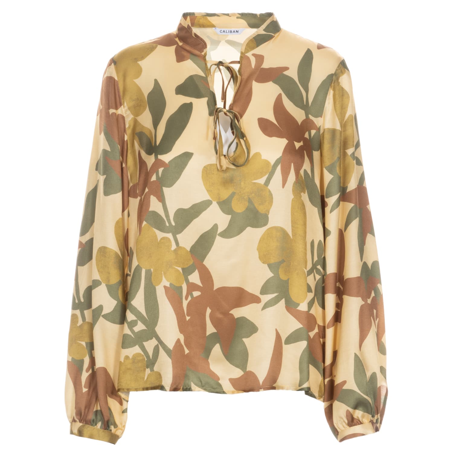 Bluse Oliv Blattmuster