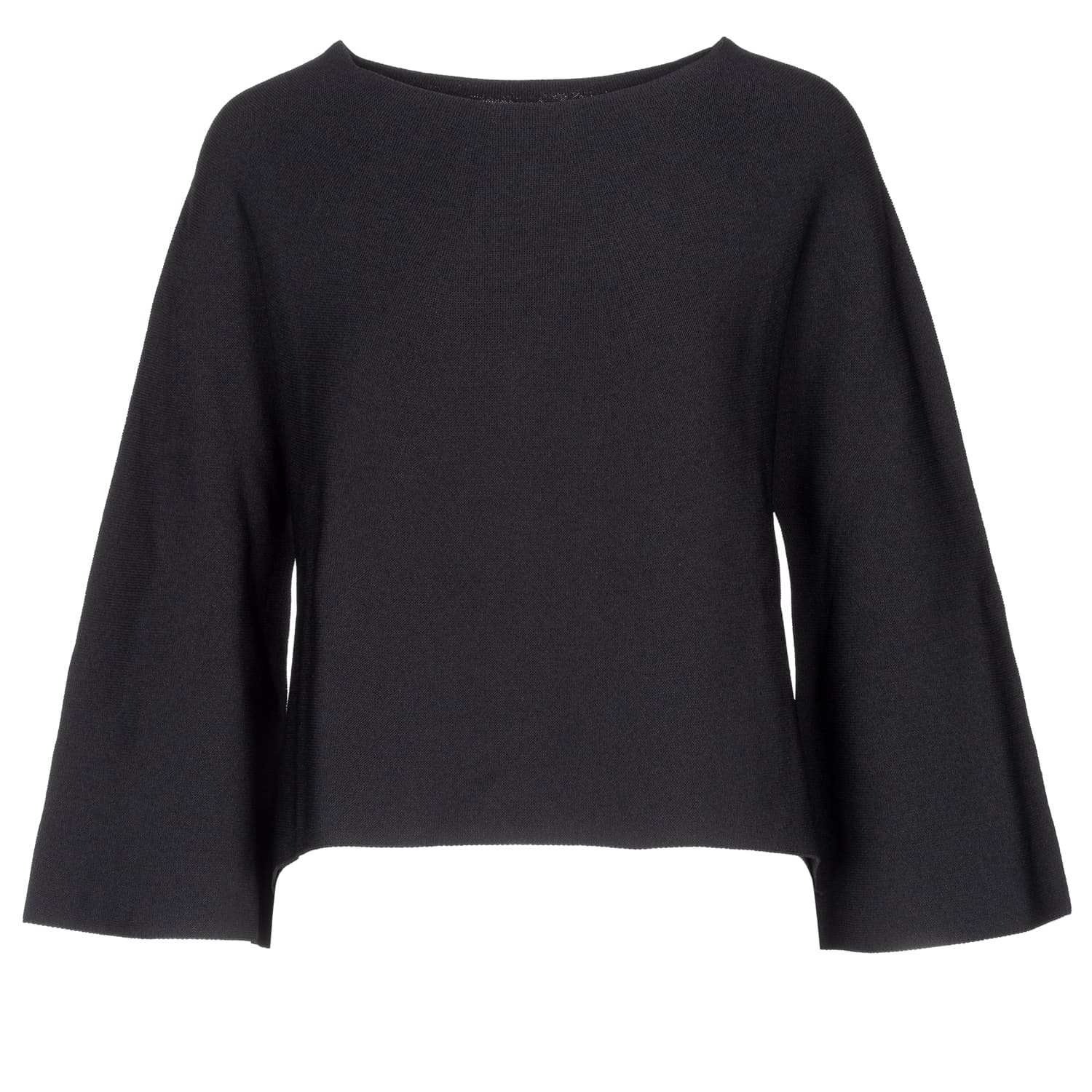 Cropped Strickshirt Schwarz