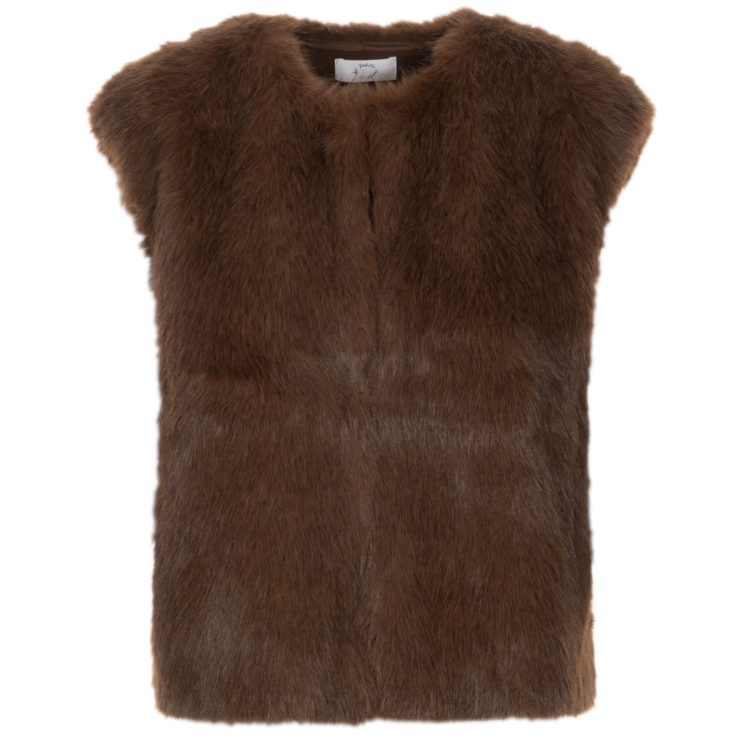 Faux Fur Weste Mokka