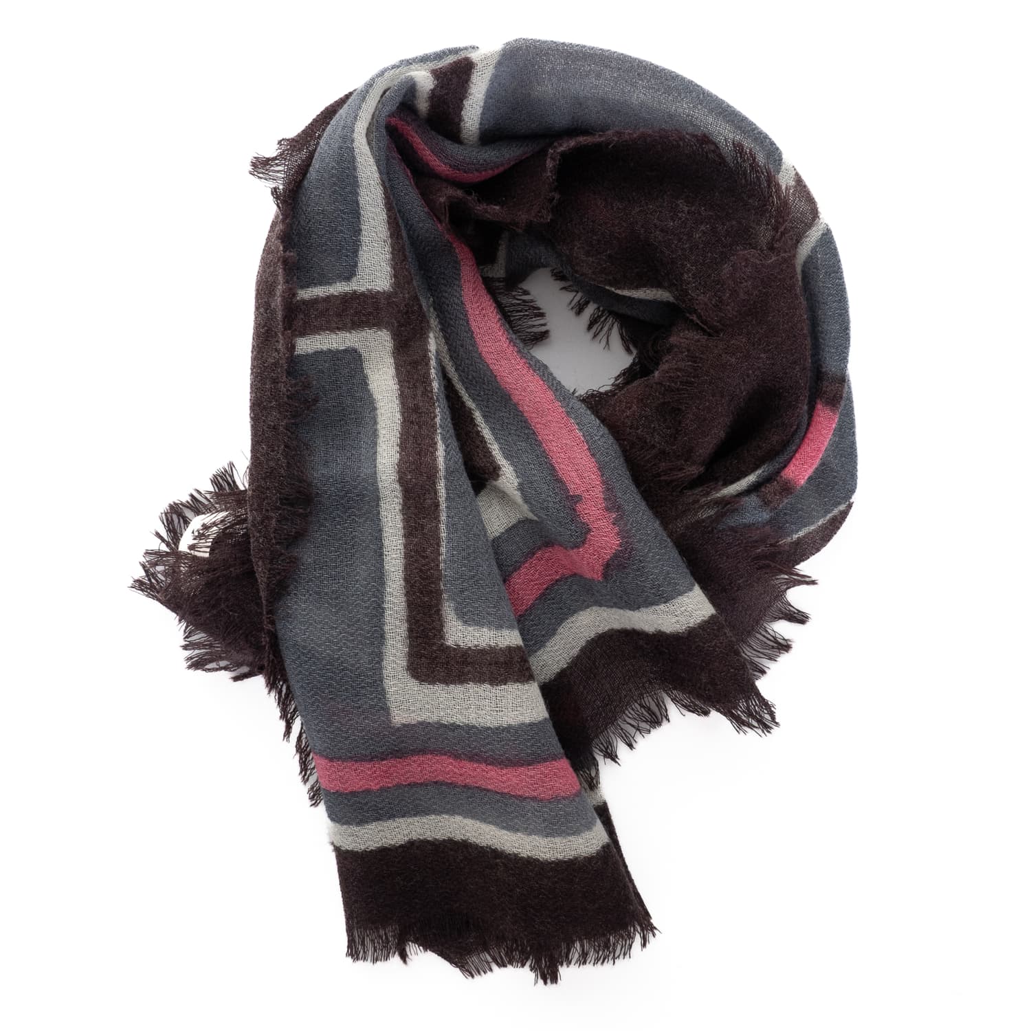 Schal Grau/Pink aus Wolle Schal Grau/Pink aus Wolle