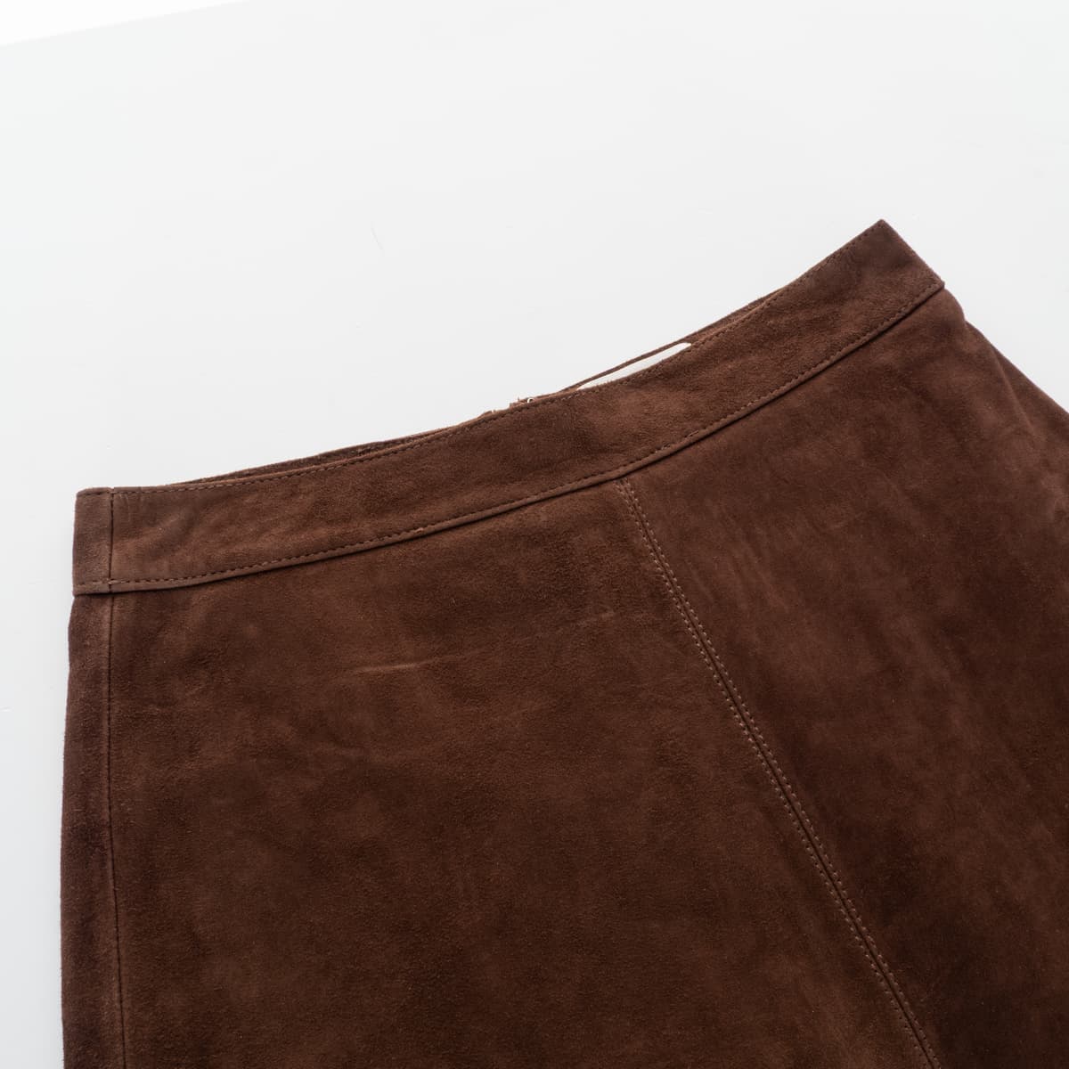 Velourleder Midi Rock Tivou Braun