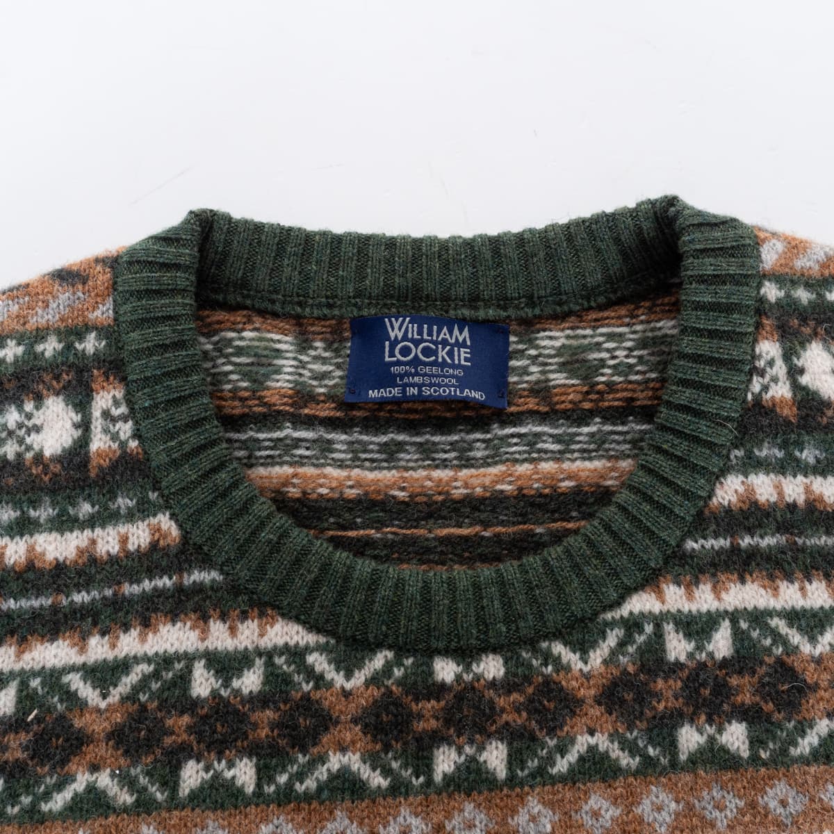 Fairisle Pullover aus Geelong-Wolle Grün