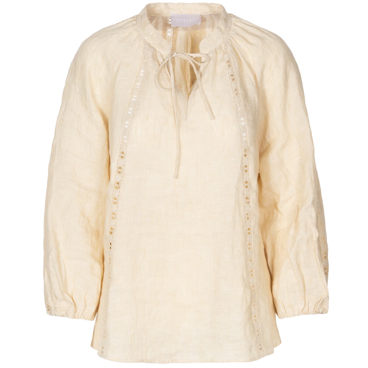 Leinenbluse Spitzenmuster