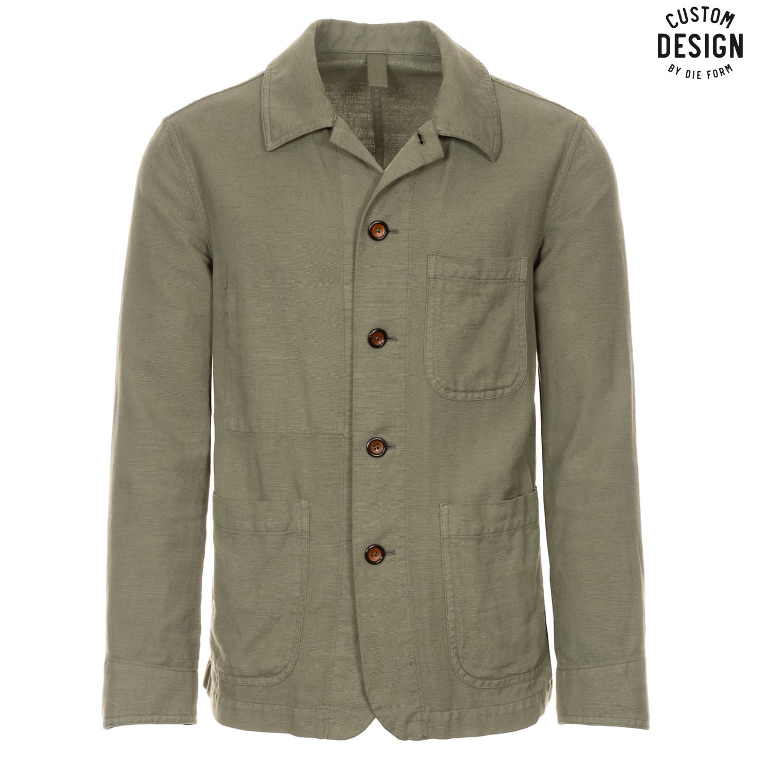 Shacket Baumwolle-Leinen Khaki