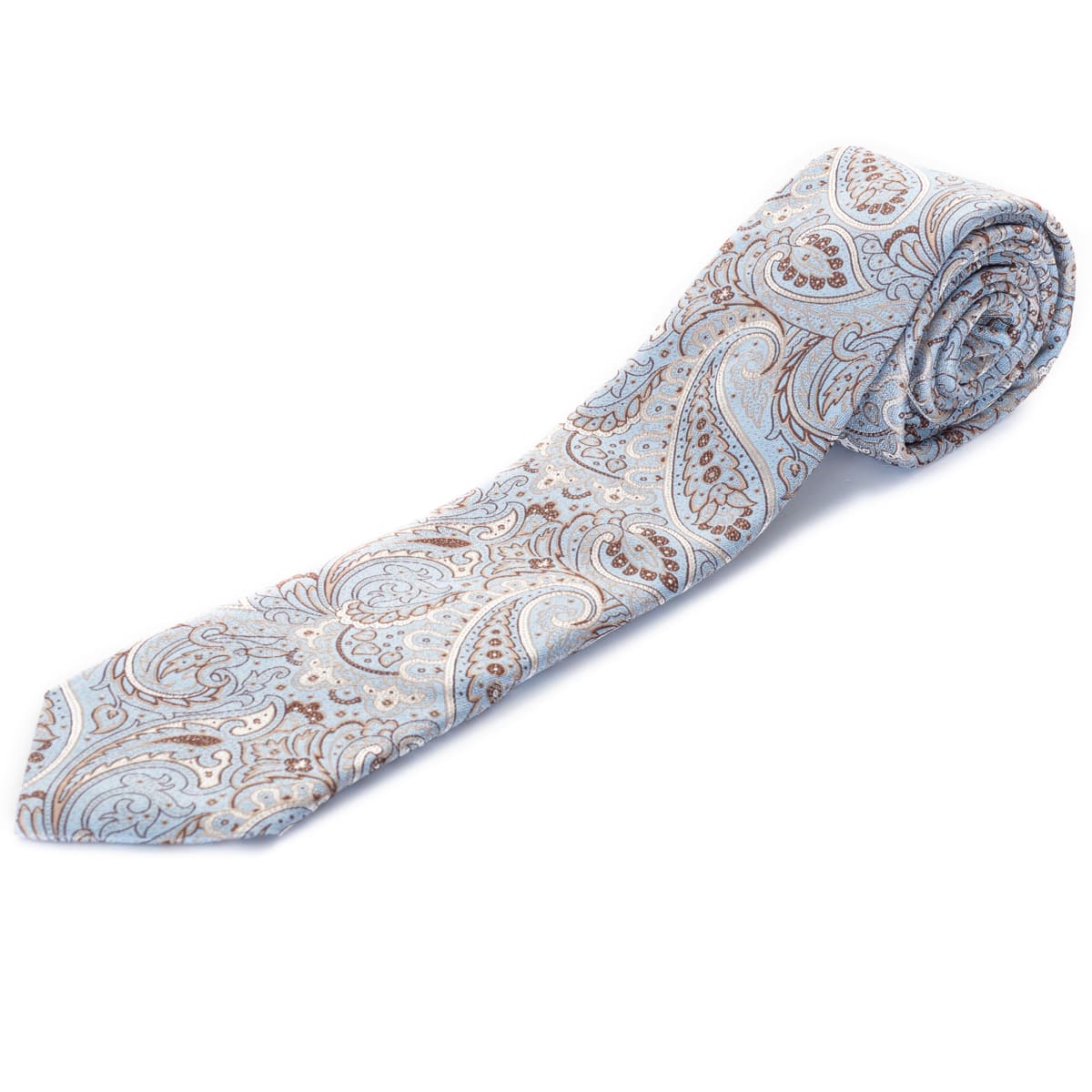 Krawatte Seide Paisley Hellblau
