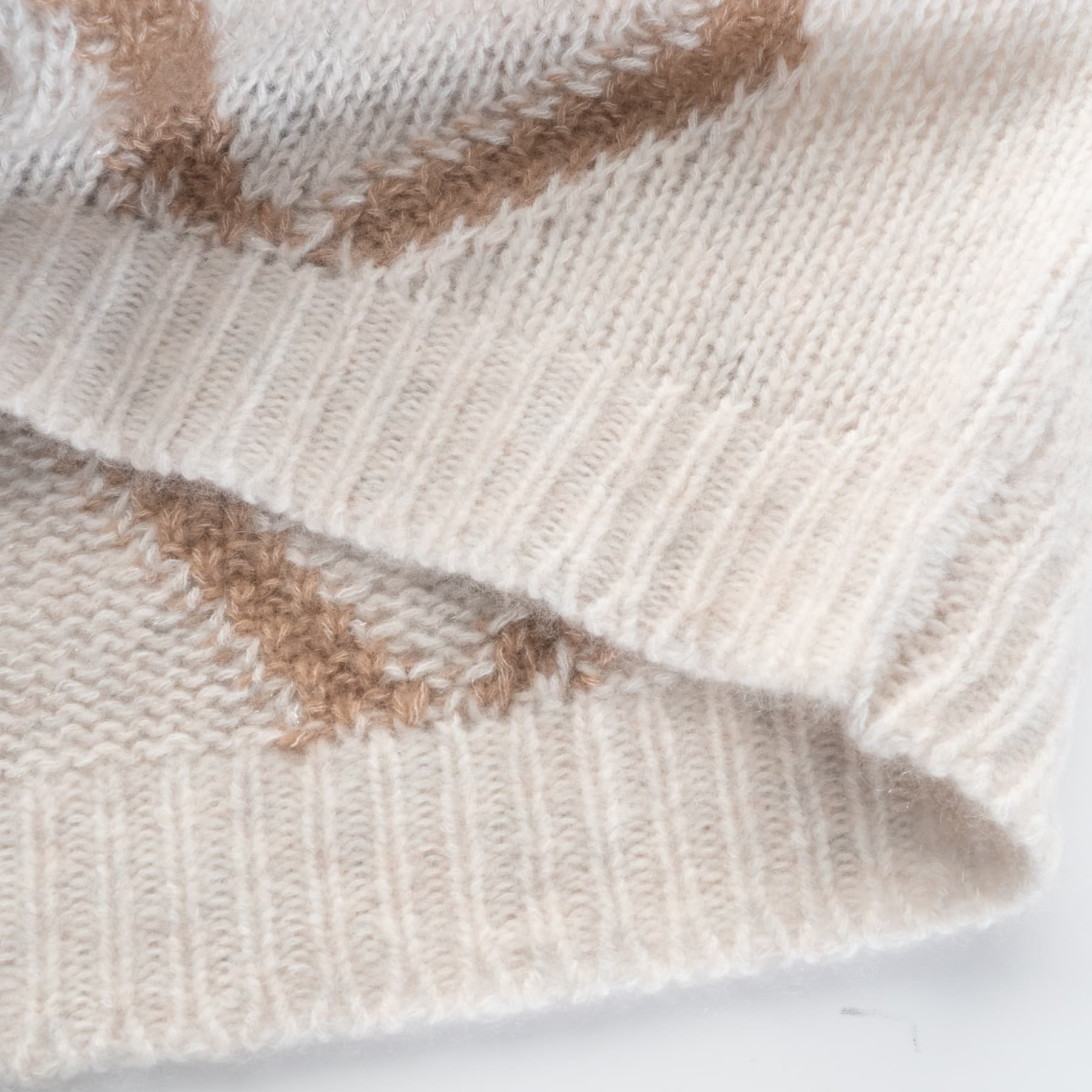 Kaschmirpullover Rautenmuster Natur