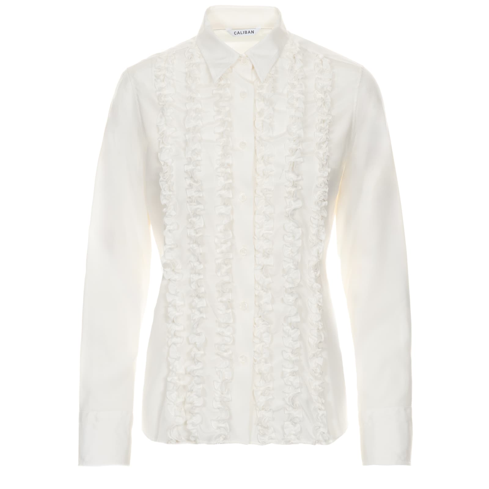 Seidenbluse mit Rüschen