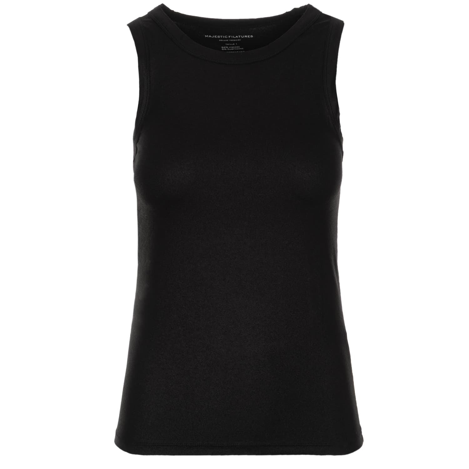 Schimmerndes Jersey-Top Schwarz