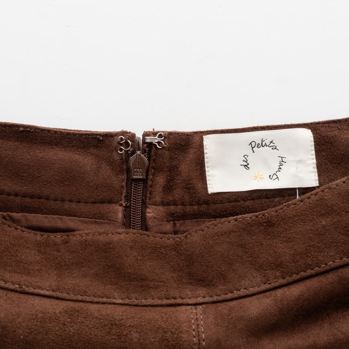 Velourleder Midi Rock Tivou Braun