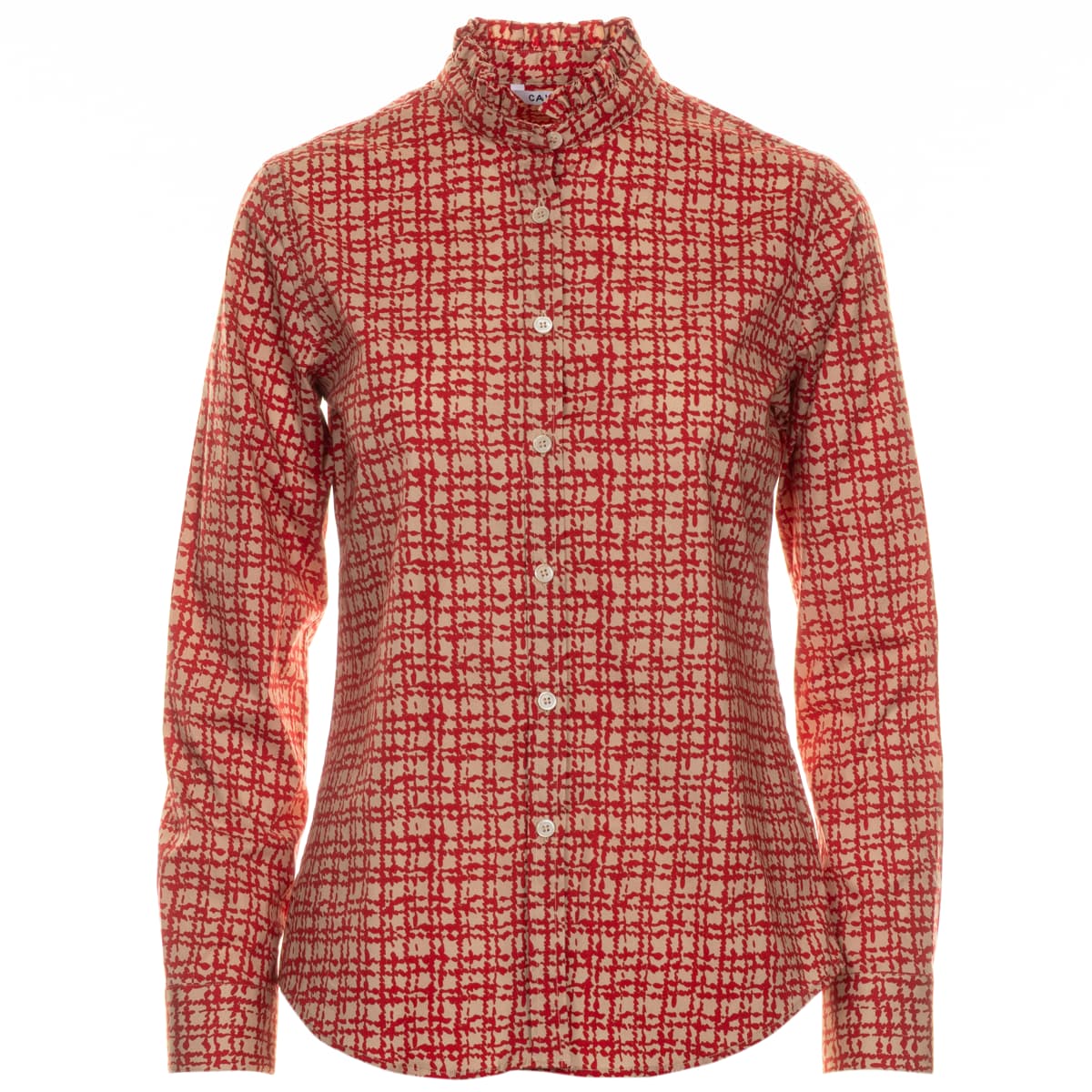 Gemusterte Bluse aus Baumwolle Rot