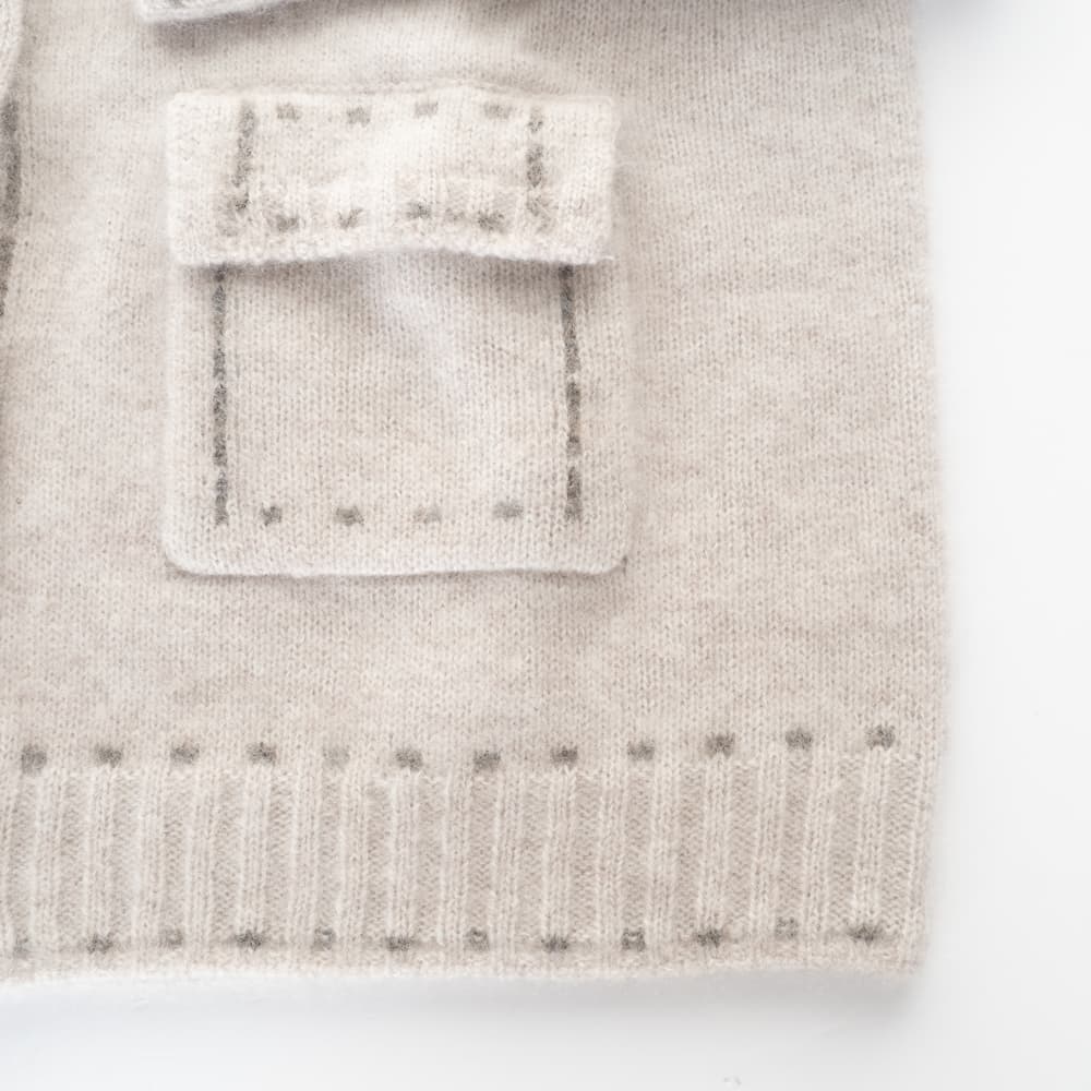 Kaschmir Strickjacke Kontraststeppung