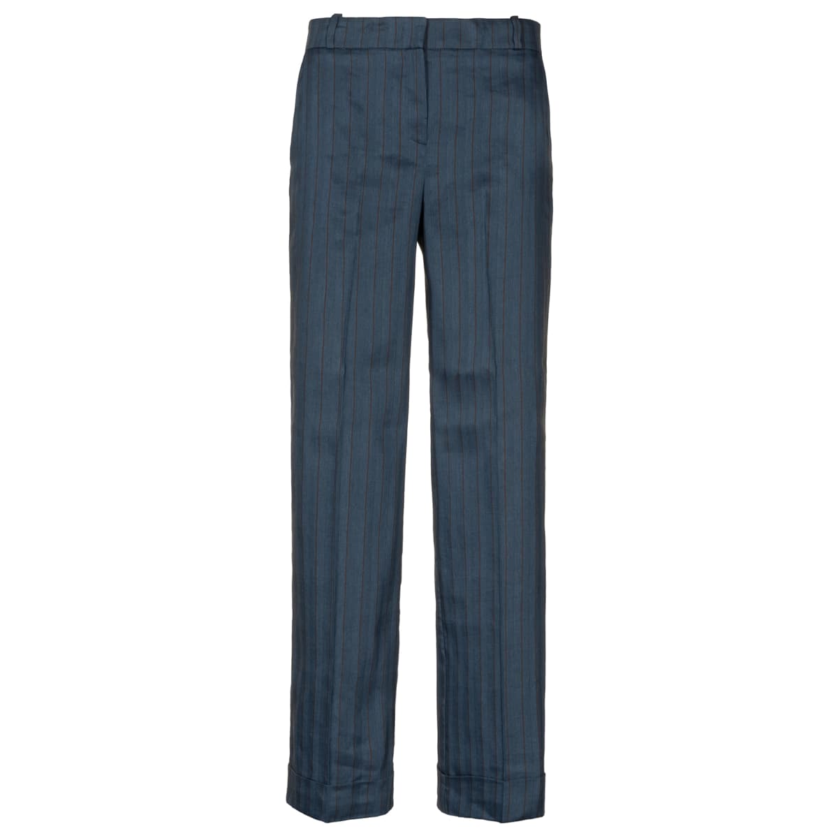 Leinenhose Blau mit Nadelstreifen