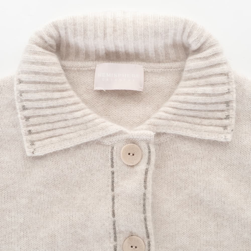 Kaschmir Strickjacke Kontraststeppung