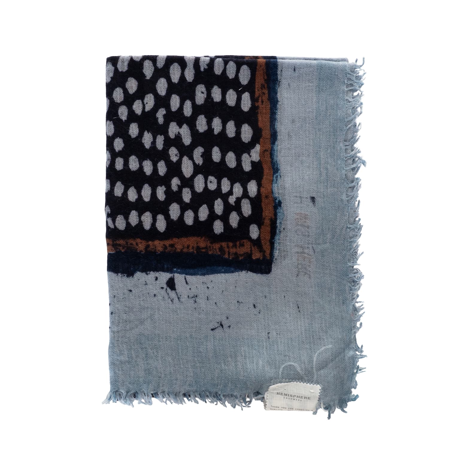 Wollschal Blau Gemustert