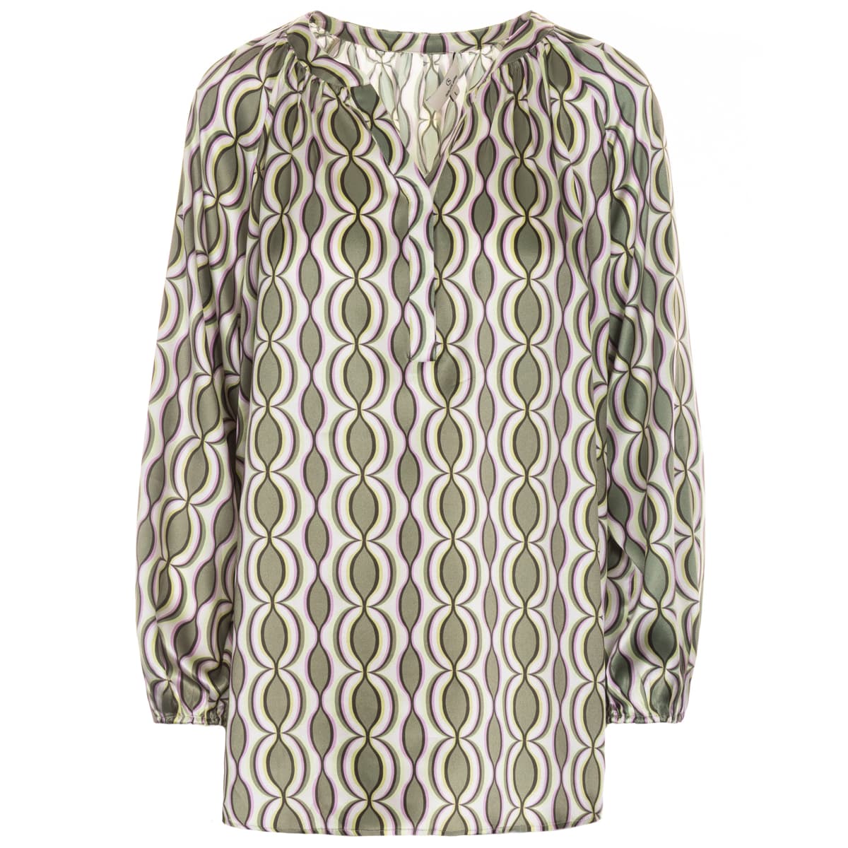 Seidenbluse Selma Retro Muster Seidenbluse Selma Retro Muster