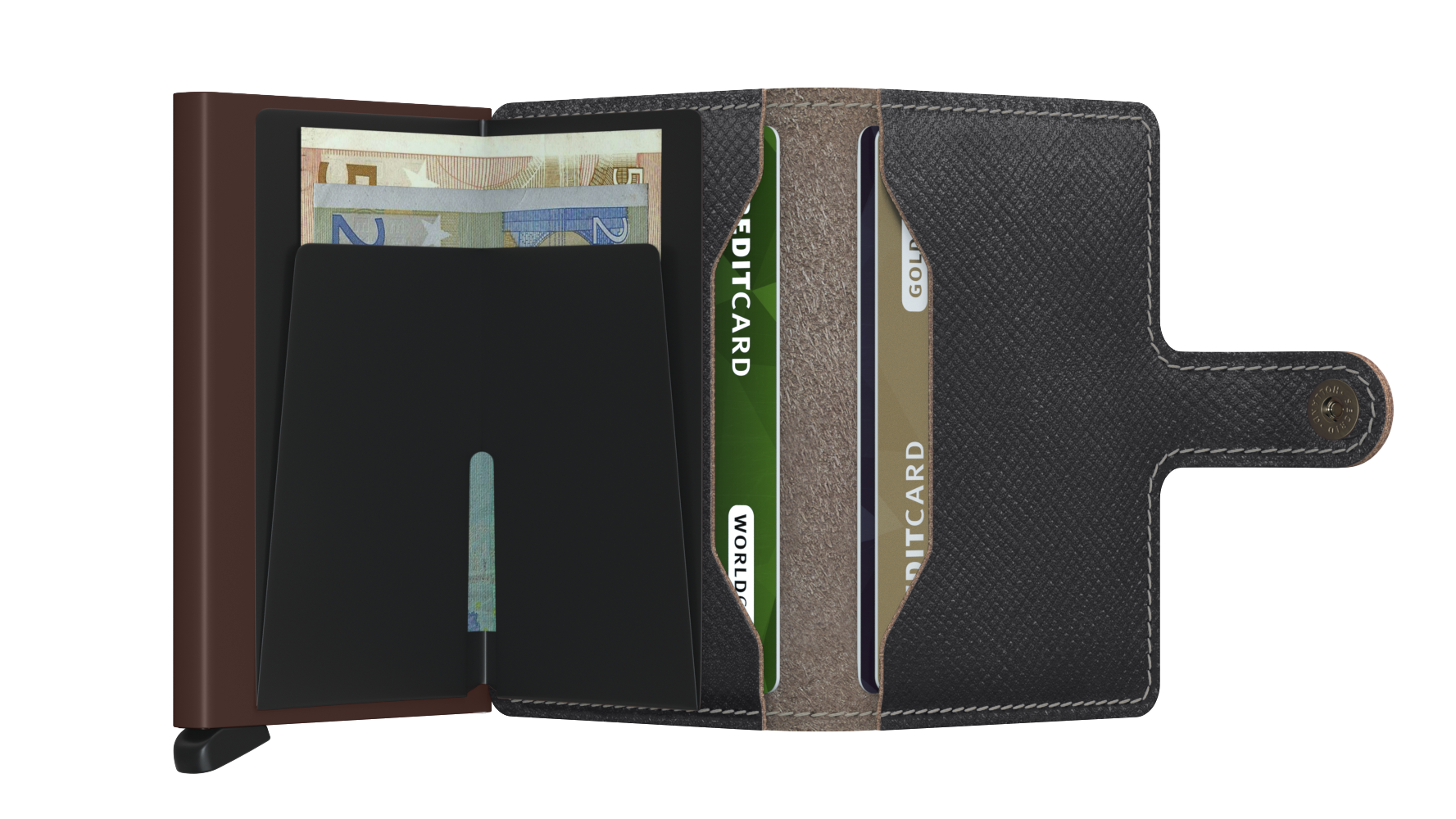 Secrid_Miniwallet_Saffiano_Brown_Open secrid_miniwallet_saffiano_brown_open