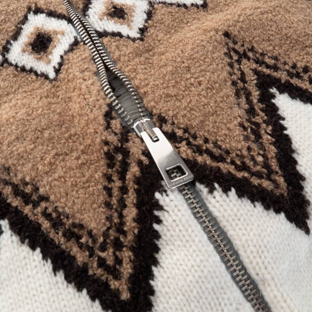 Bouclé-Strickjacke Jacquardmuster