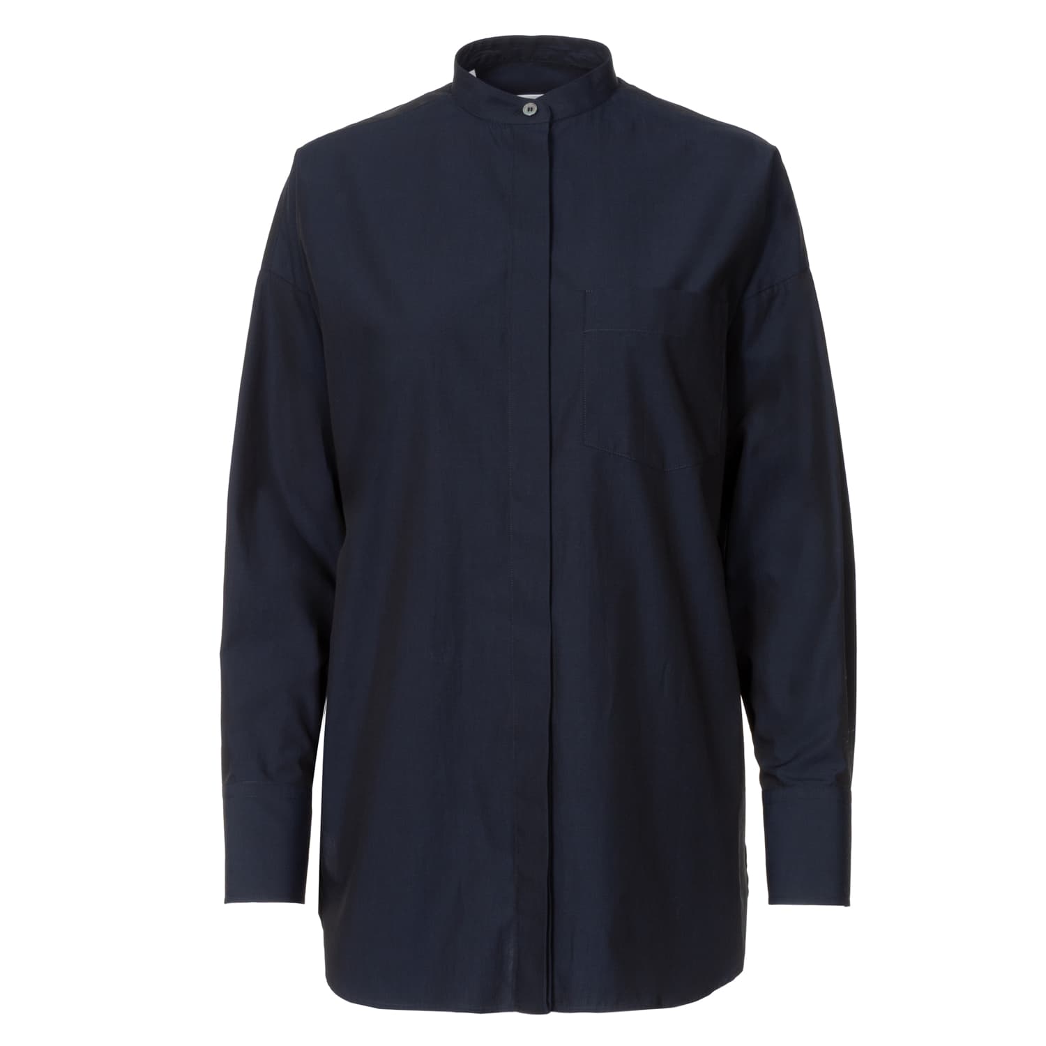 Longbluse mit Stehkragen