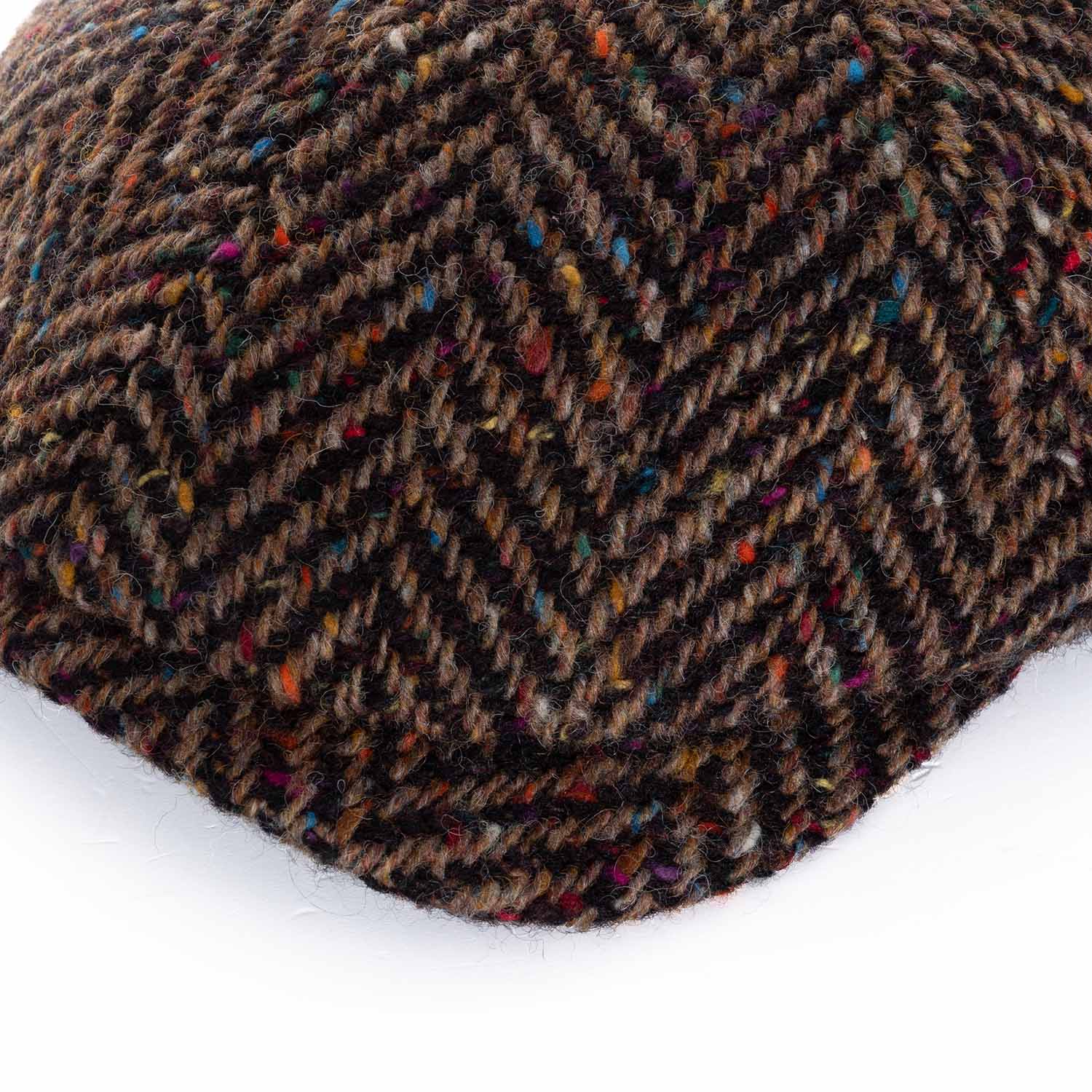 Newsboy Slim Cap Fischgrät Tweed