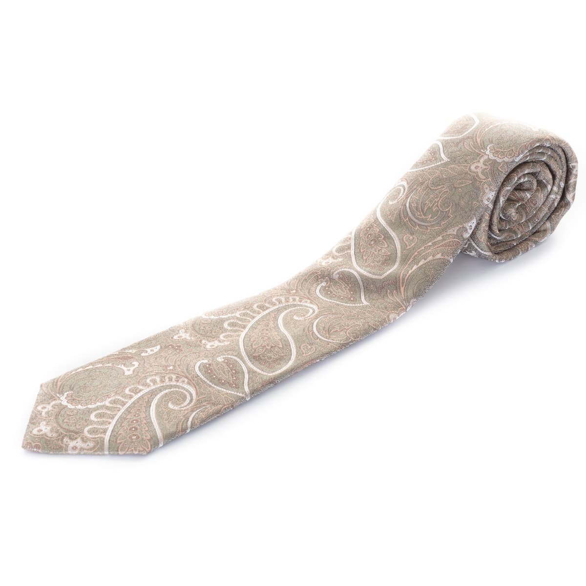 Krawatte Seide Paisley Hellgrün