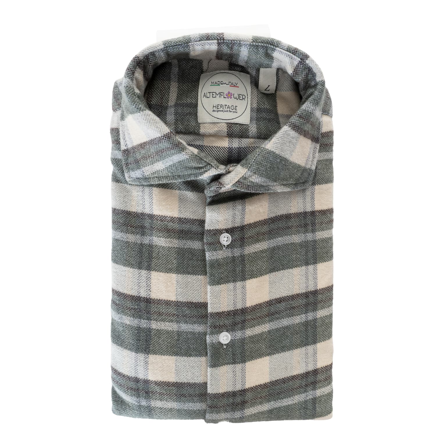 Flanell Hemd Positano Grün