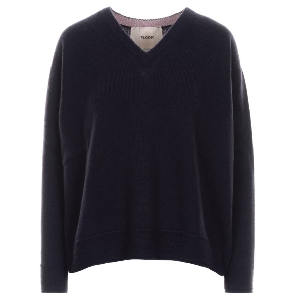 Floor Knitted Jumper V-neck Navy