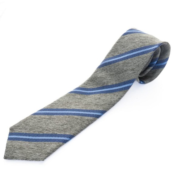 Ascot Tie Oliv-Blue Striped