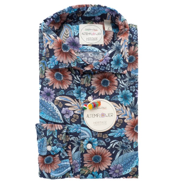 Altemflower Hemd Positano Floral Blue