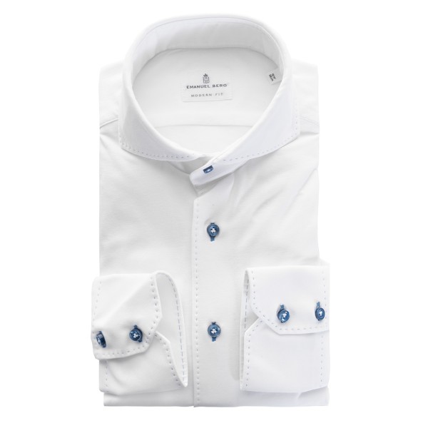 Emanuel Berg Shirt Stretch Modern Fit White