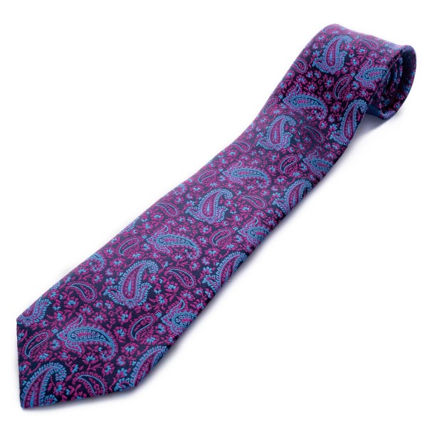 Hemley Krawatte Seide Paisley Violett