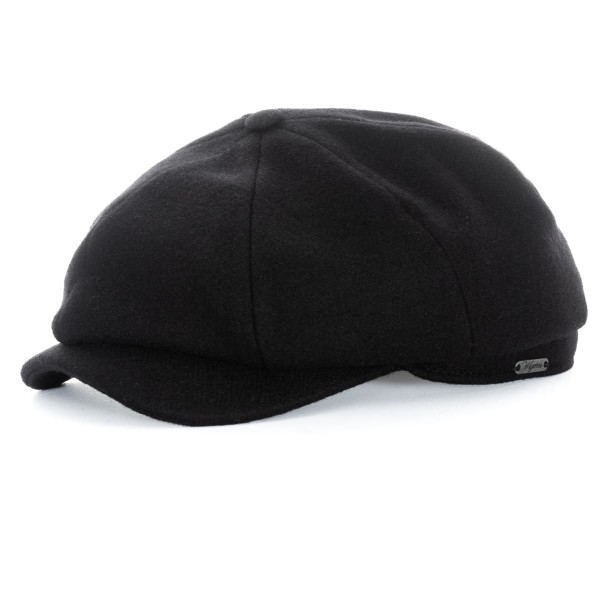 Wigens Newsboy Cap Boiled Wool Black