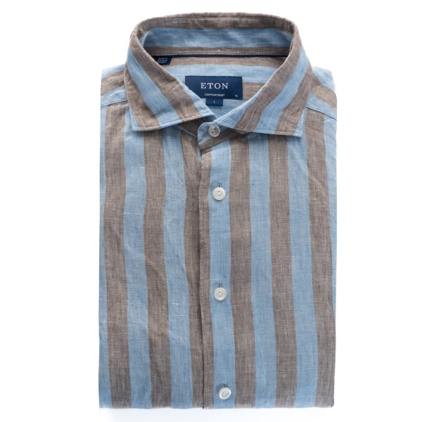 Eton Linen Casual Shirt Striped